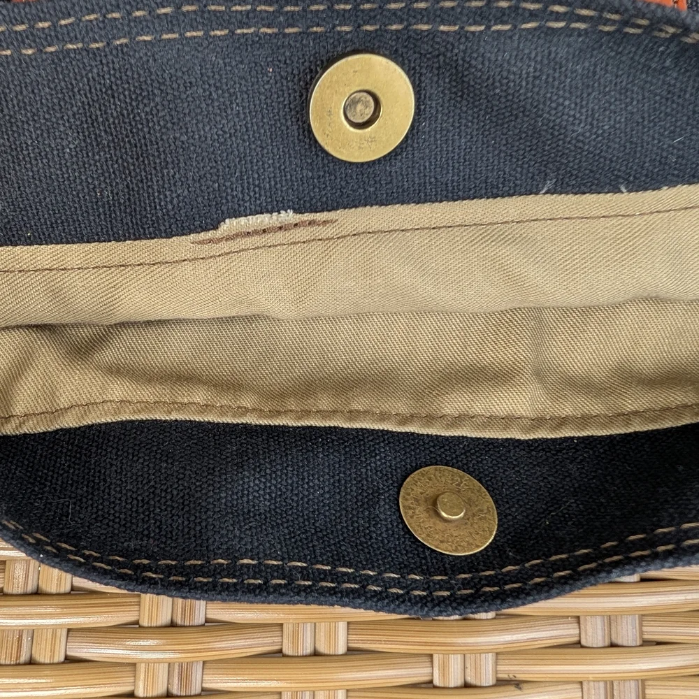 Melakah Design Handmade Black Brown Canvas Leather Handle Logo Emblem Tote Bag - Picture 16 of 16